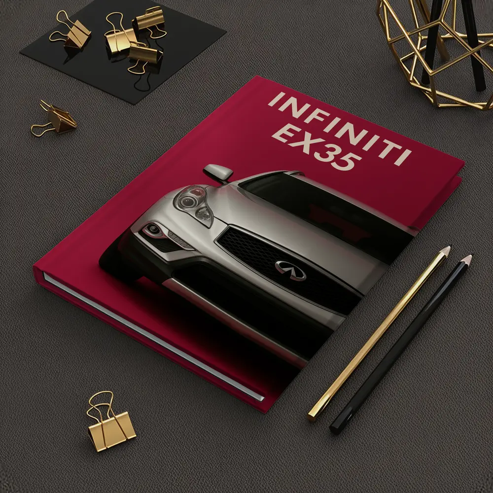 Infiniti EX35 Silver Car Red Background – Notebooks