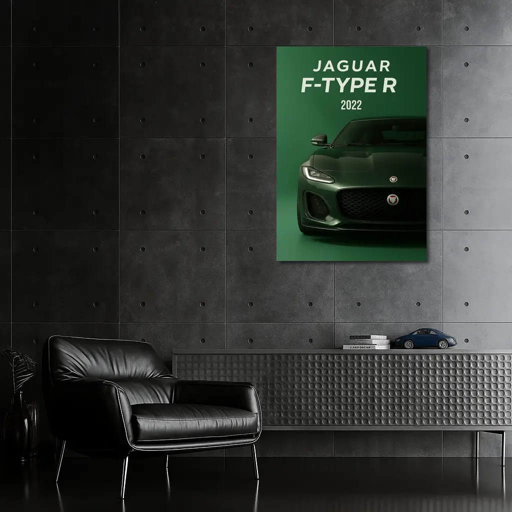 Jaguar F-Type R Green Sports Car Front – Wall Art