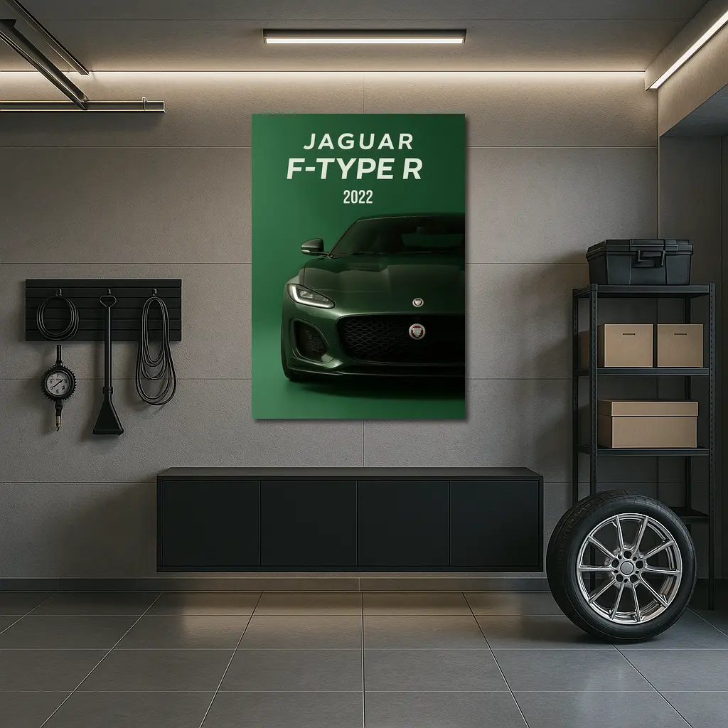 Jaguar F-Type R Green Sports Car Front – Wall Art