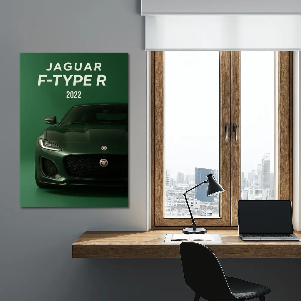 Jaguar F-Type R Green Sports Car Front – Wall Art
