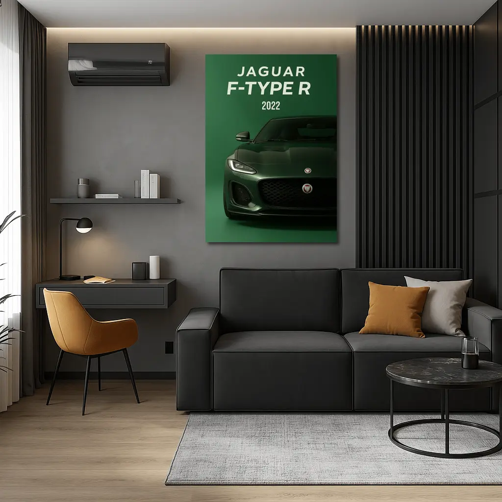 Jaguar F-Type R Green Sports Car Front – Wall Art