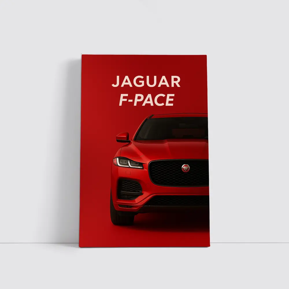 Jaguar F-Pace Red SUV Front View – Wall Art