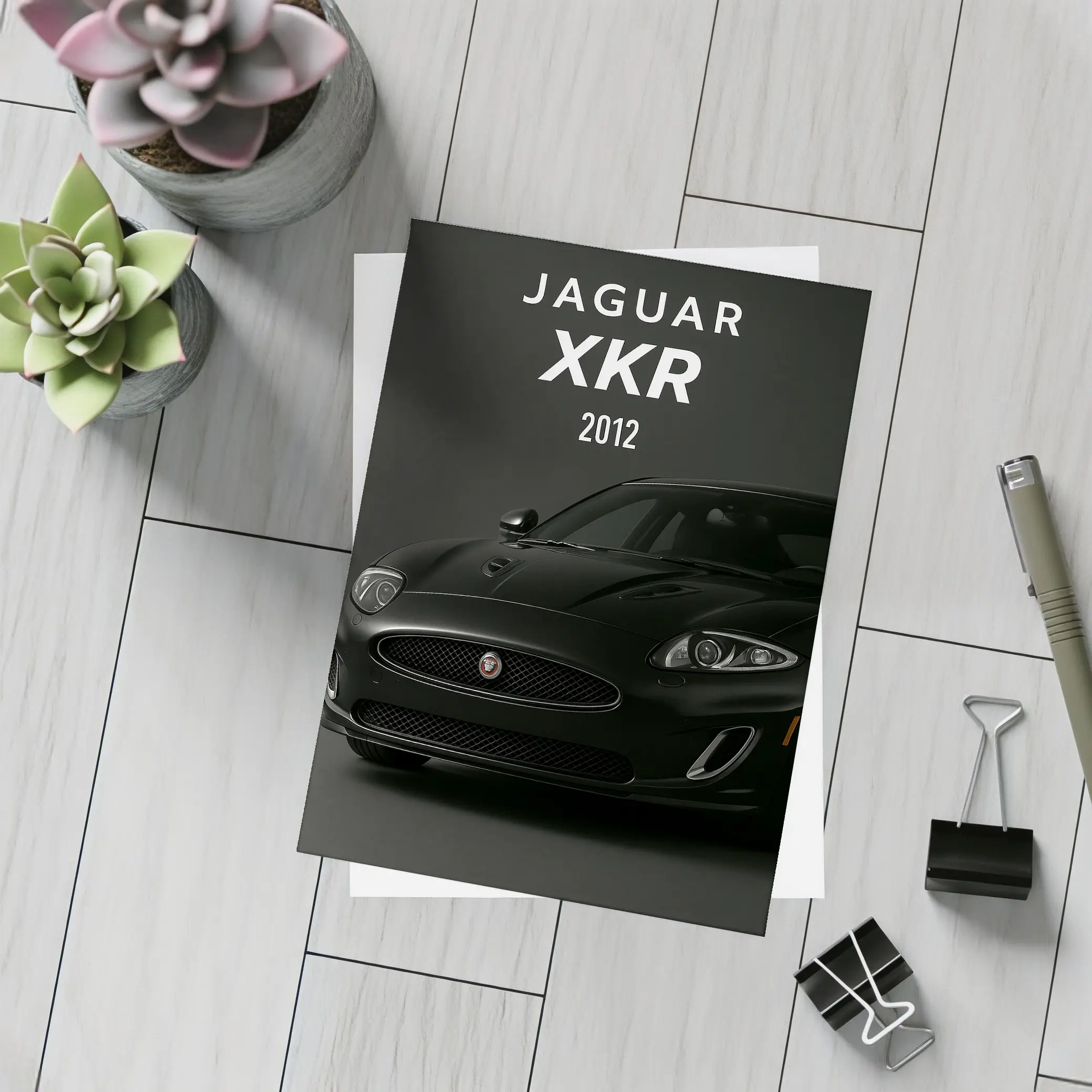 Jaguar XKR 2012 Black Sports Car Dark – Postcards