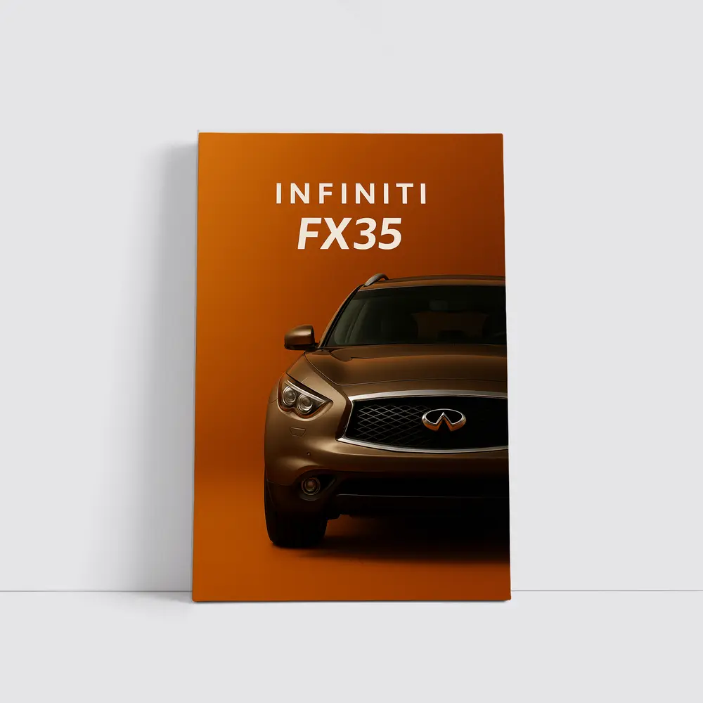 Infiniti FX35 SUV Bold Orange Background – Wall Art