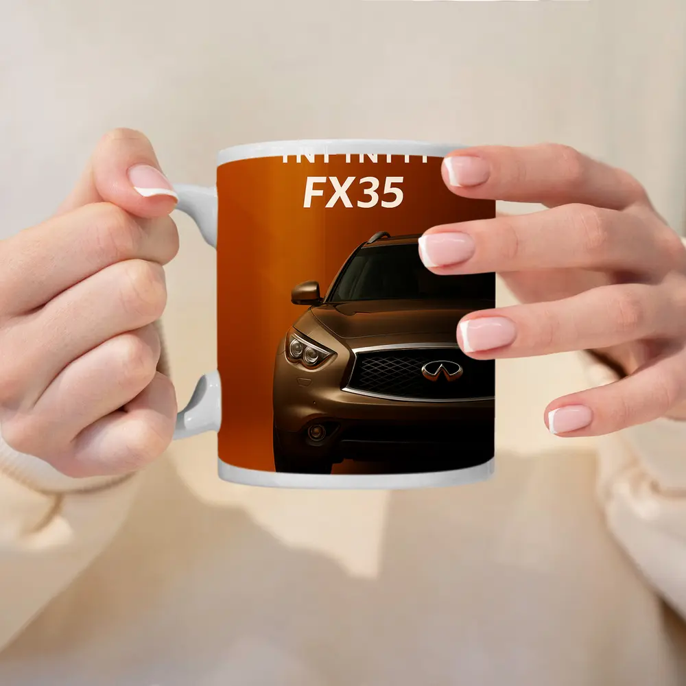 Infiniti FX35 SUV Bold Orange Background – Mugs