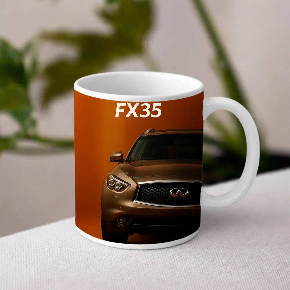 Infiniti FX35 SUV Bold Orange Background – Mugs