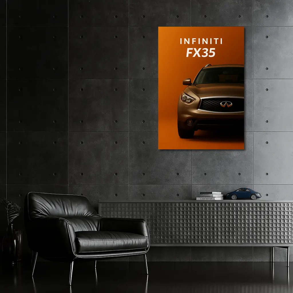 Infiniti FX35 SUV Bold Orange Background – Wall Art