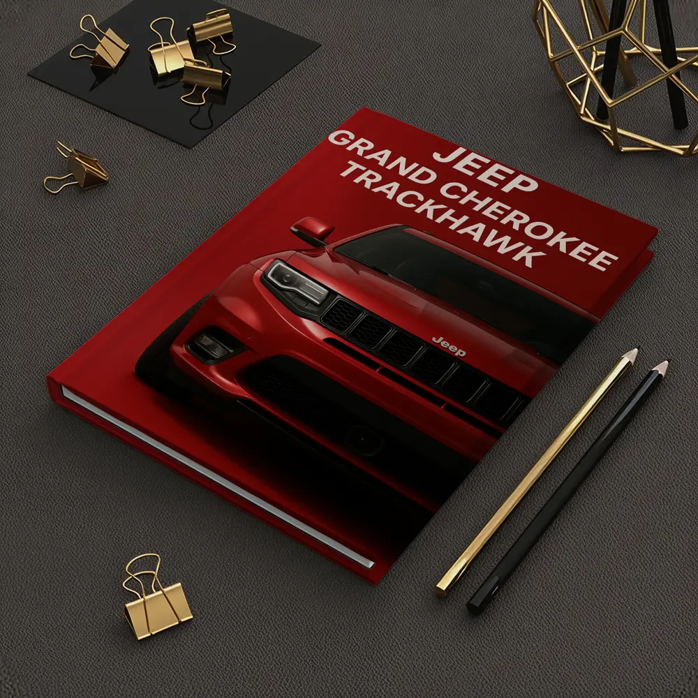 Jeep Grand Cherokee Trackhawk Red Background Art – Notebooks