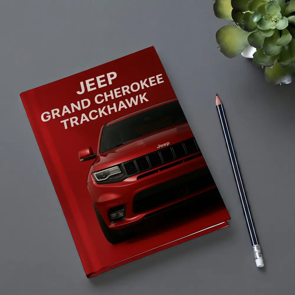 Jeep Grand Cherokee Trackhawk Red Background Art – Notebooks