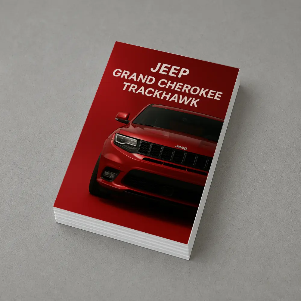 Jeep Grand Cherokee Trackhawk Red Background Art – Postcards