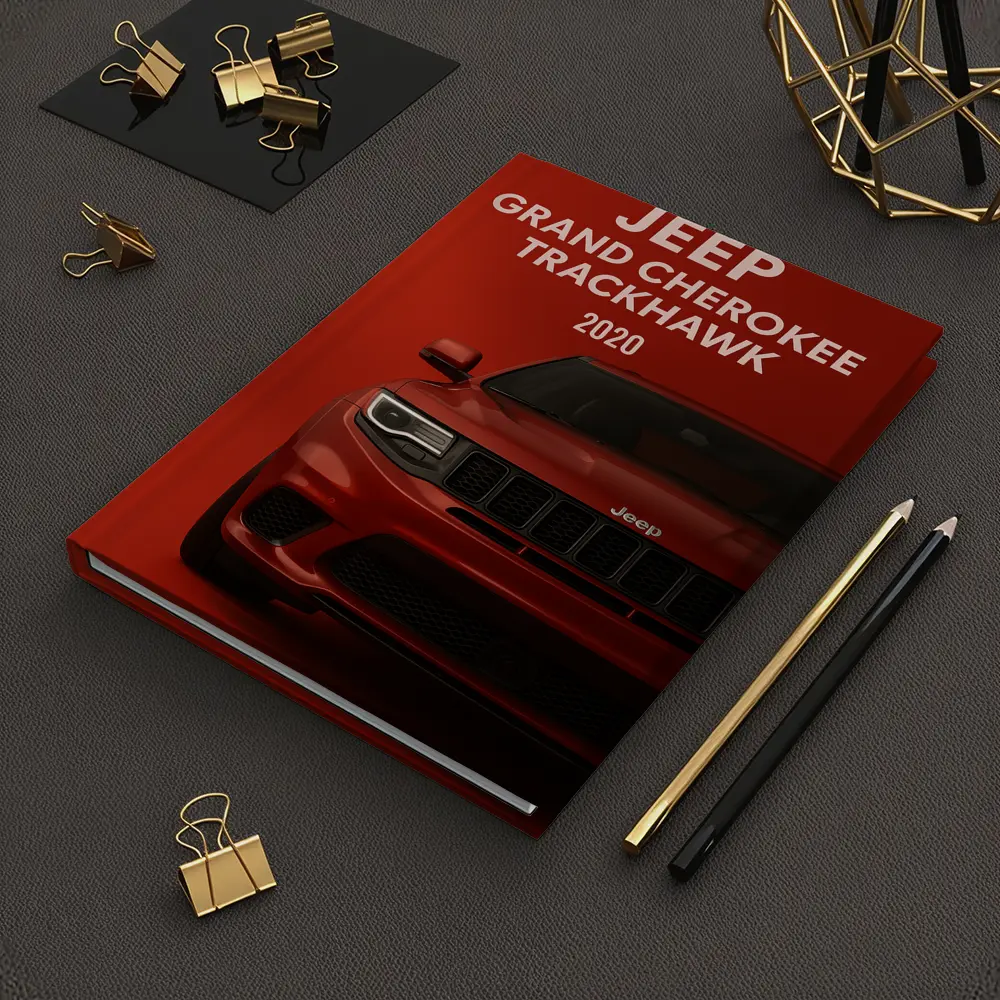 Jeep Grand Cherokee Trackhawk Red Background Art – Notebooks