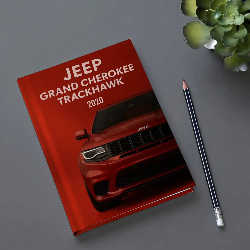 Jeep Grand Cherokee Trackhawk Red Background Art – Notebooks