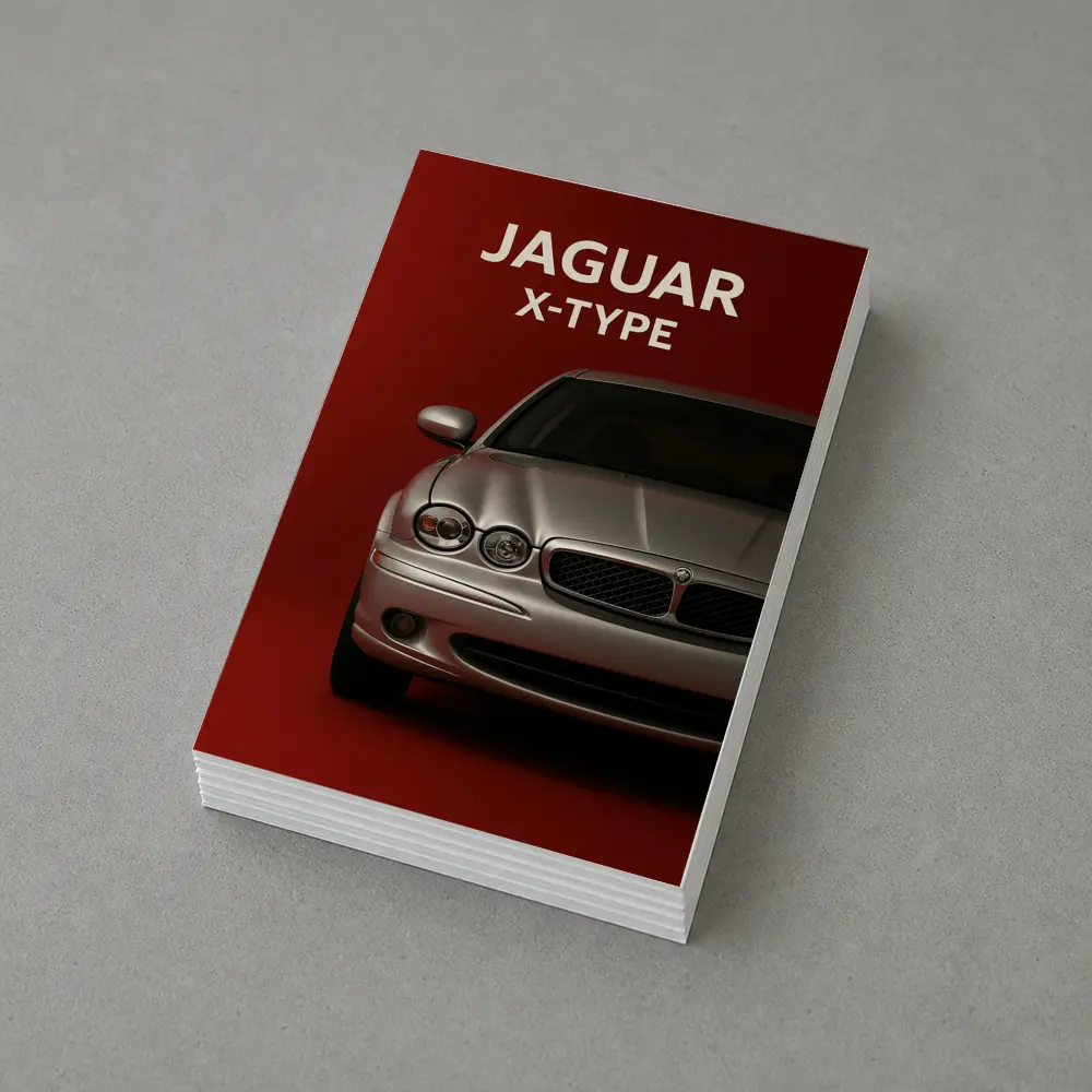 Jaguar X-Type Car on Dark Red Background – Postcards