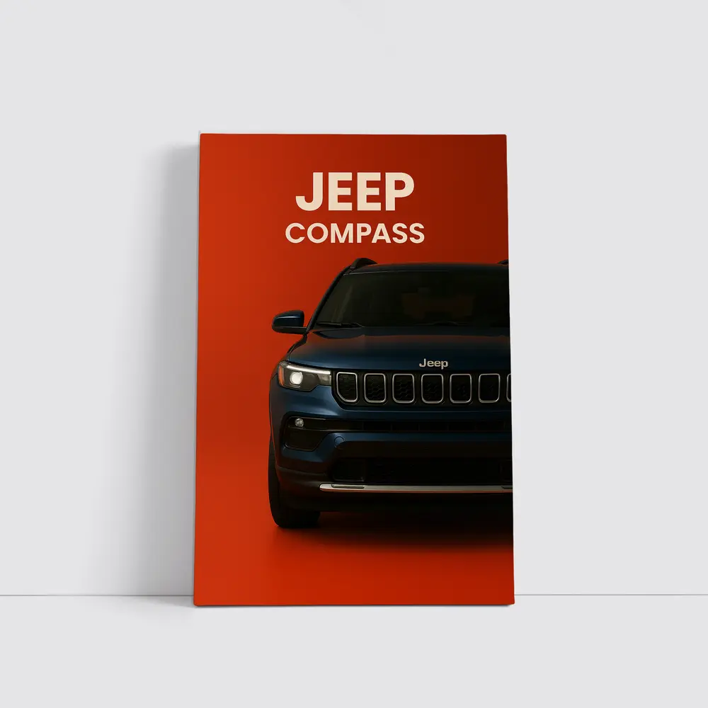 Jeep Compass SUV Bold Red Background – Wall Art