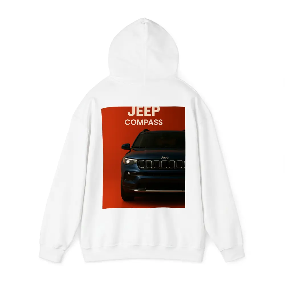 Jeep Compass SUV Bold Red Background – Hoodies