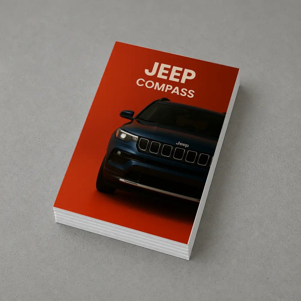 Jeep Compass SUV Bold Red Background – Postcards