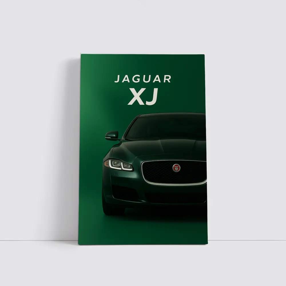 Jaguar XJ Dark Green Luxury Sedan Art – Wall Art