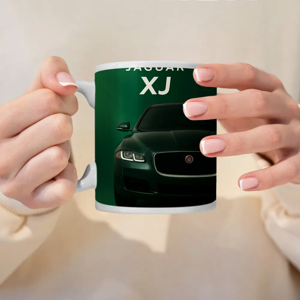 Jaguar XJ Dark Green Luxury Sedan Art – Mugs