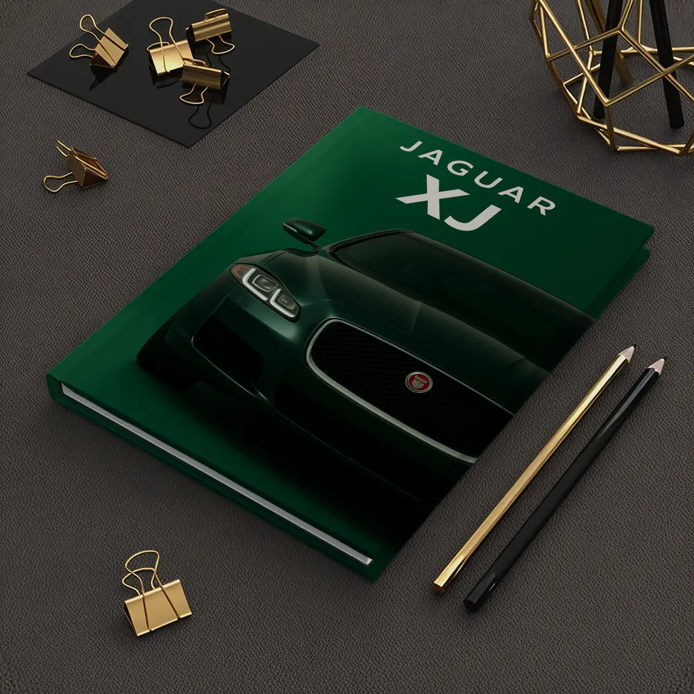 Jaguar XJ Dark Green Luxury Sedan Art – Notebooks
