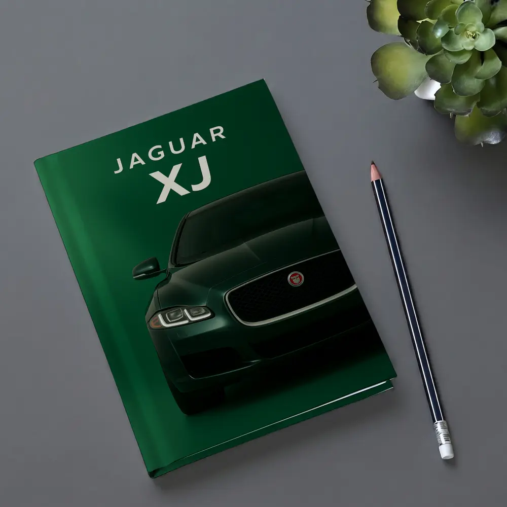 Jaguar XJ Dark Green Luxury Sedan Art – Notebooks
