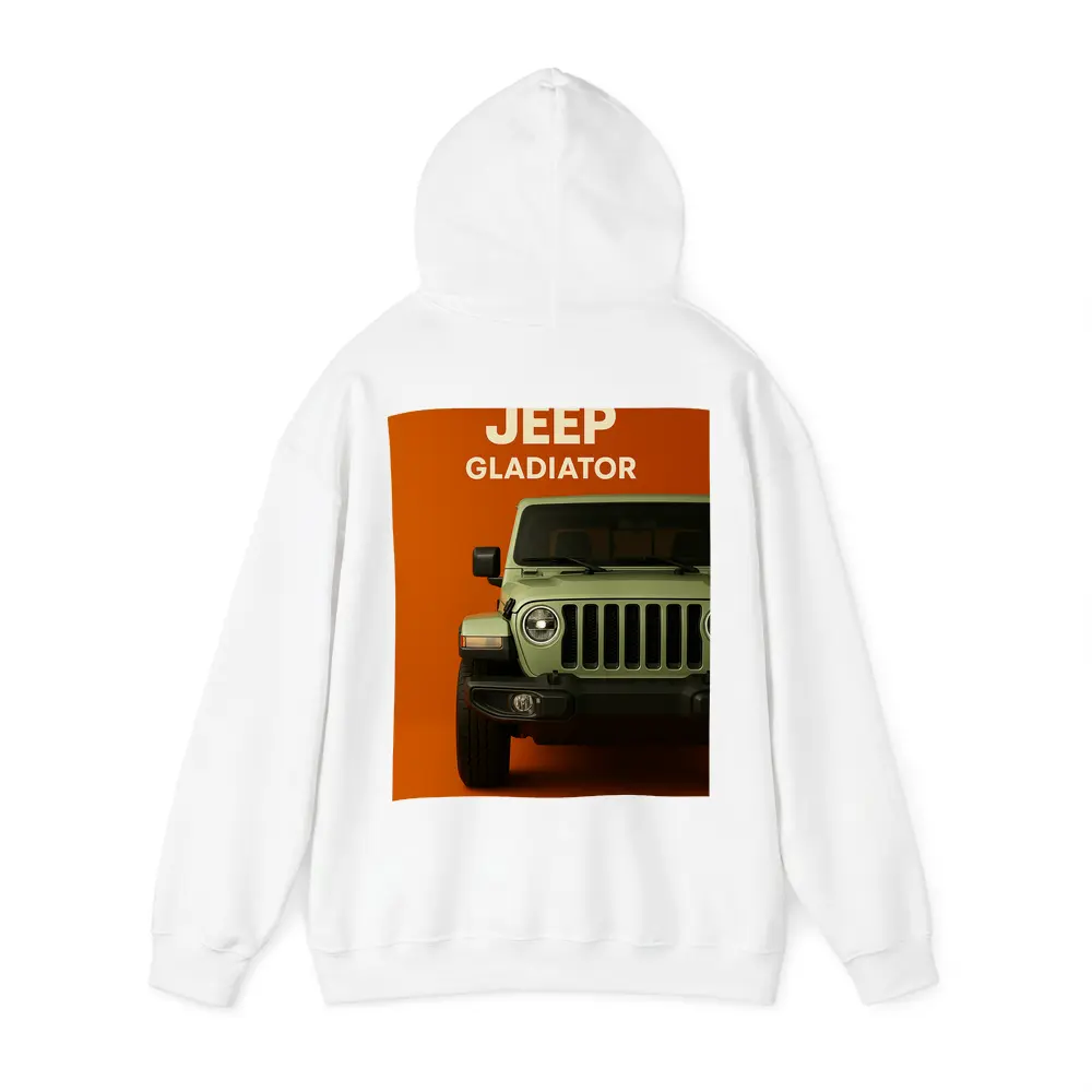 Jeep Gladiator Front View Orange Background – Hoodies