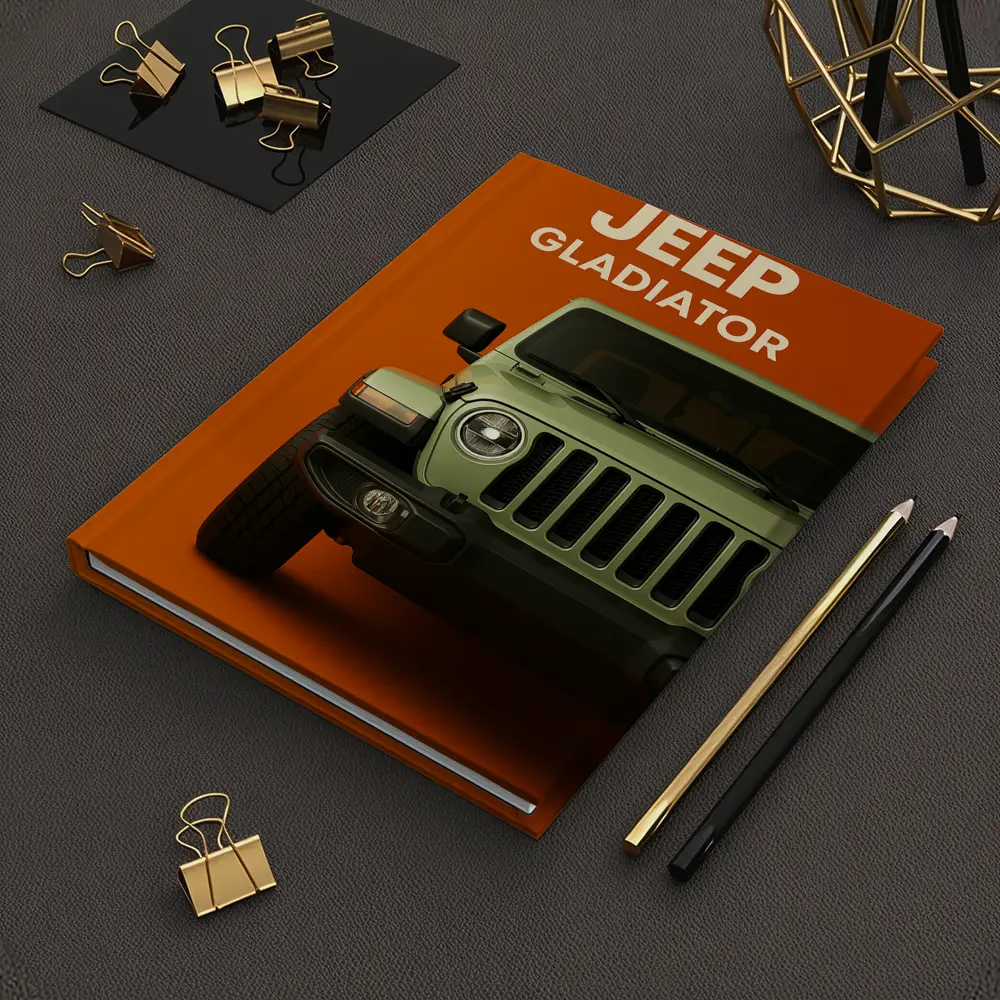 Jeep Gladiator Front View Orange Background – Notebooks