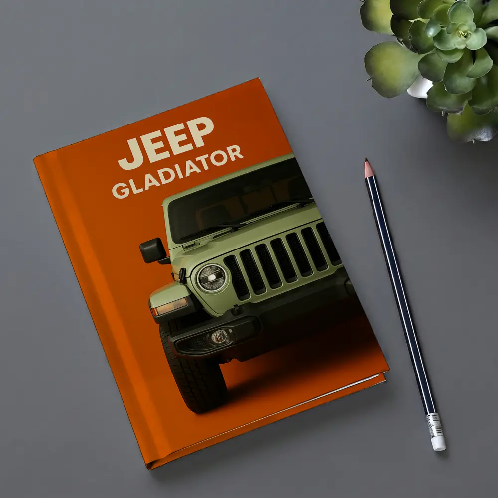 Jeep Gladiator Front View Orange Background – Notebooks