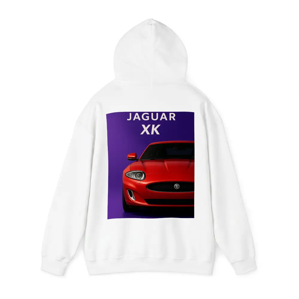 Jaguar XK Red Car Purple Background – Hoodies