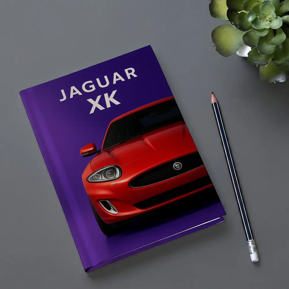 Jaguar XK Red Car Purple Background – Notebooks