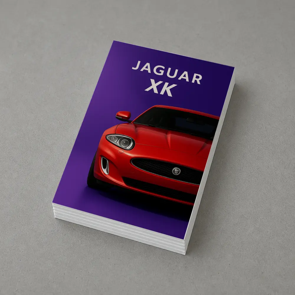 Jaguar XK Red Car Purple Background – Postcards