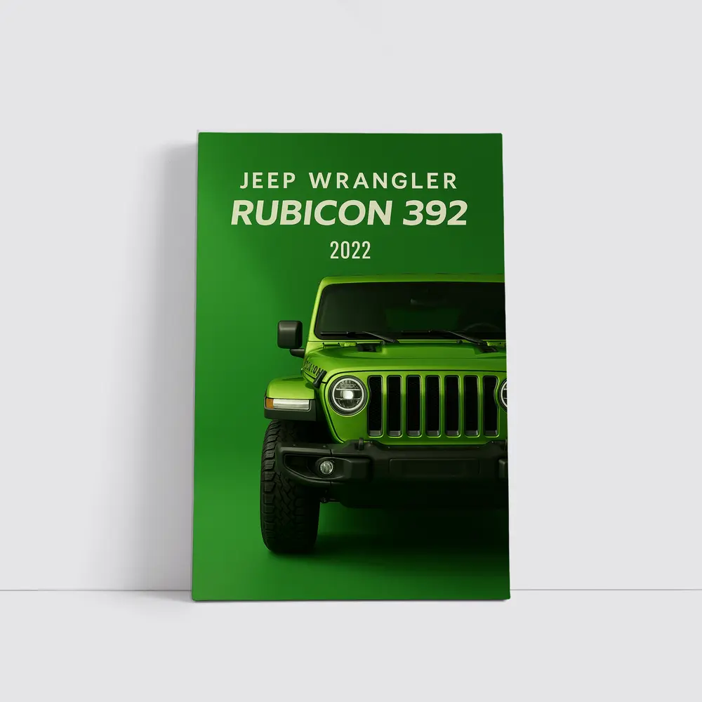2022 Jeep Wrangler Rubicon Green Background – Wall Art