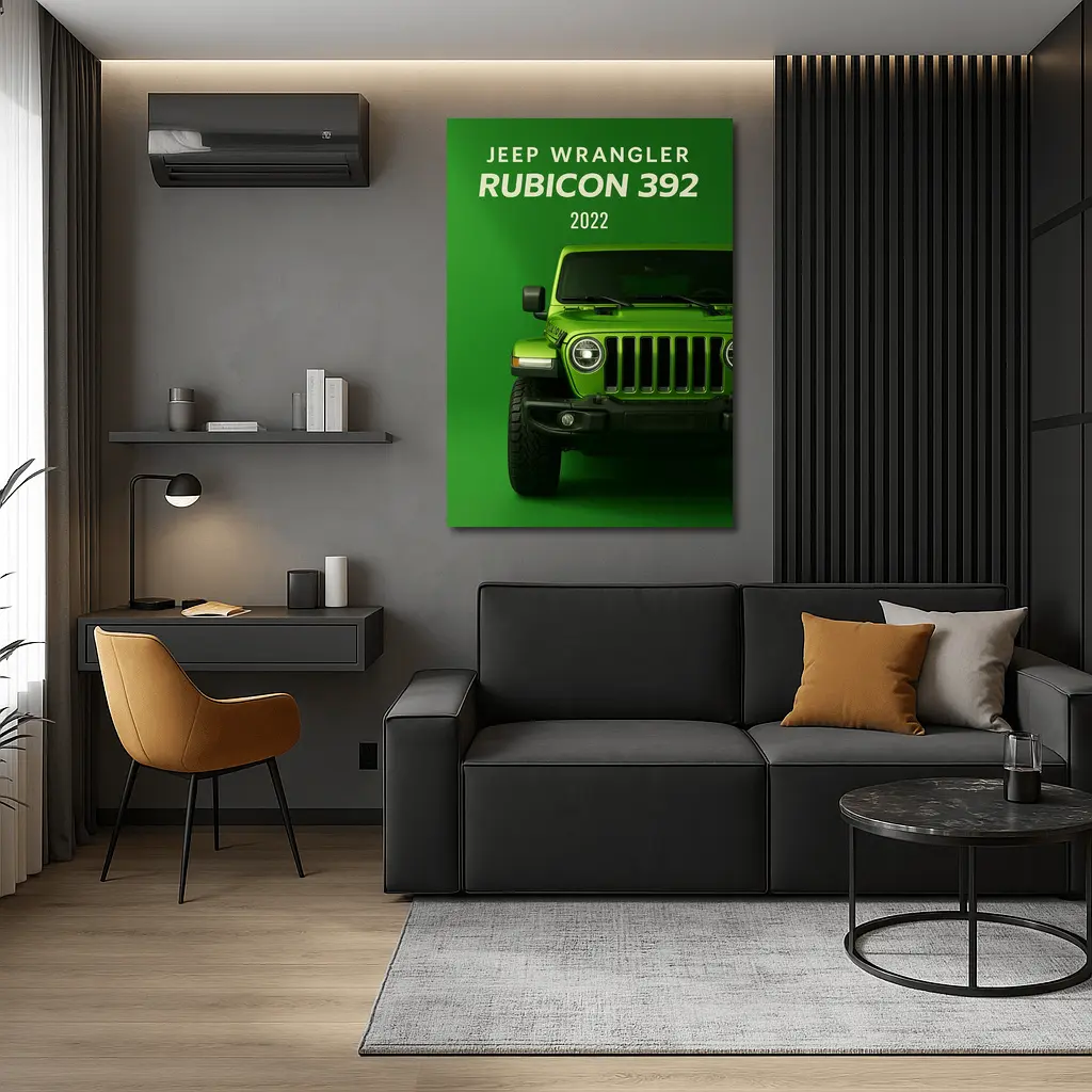 2022 Jeep Wrangler Rubicon Green Background – Wall Art