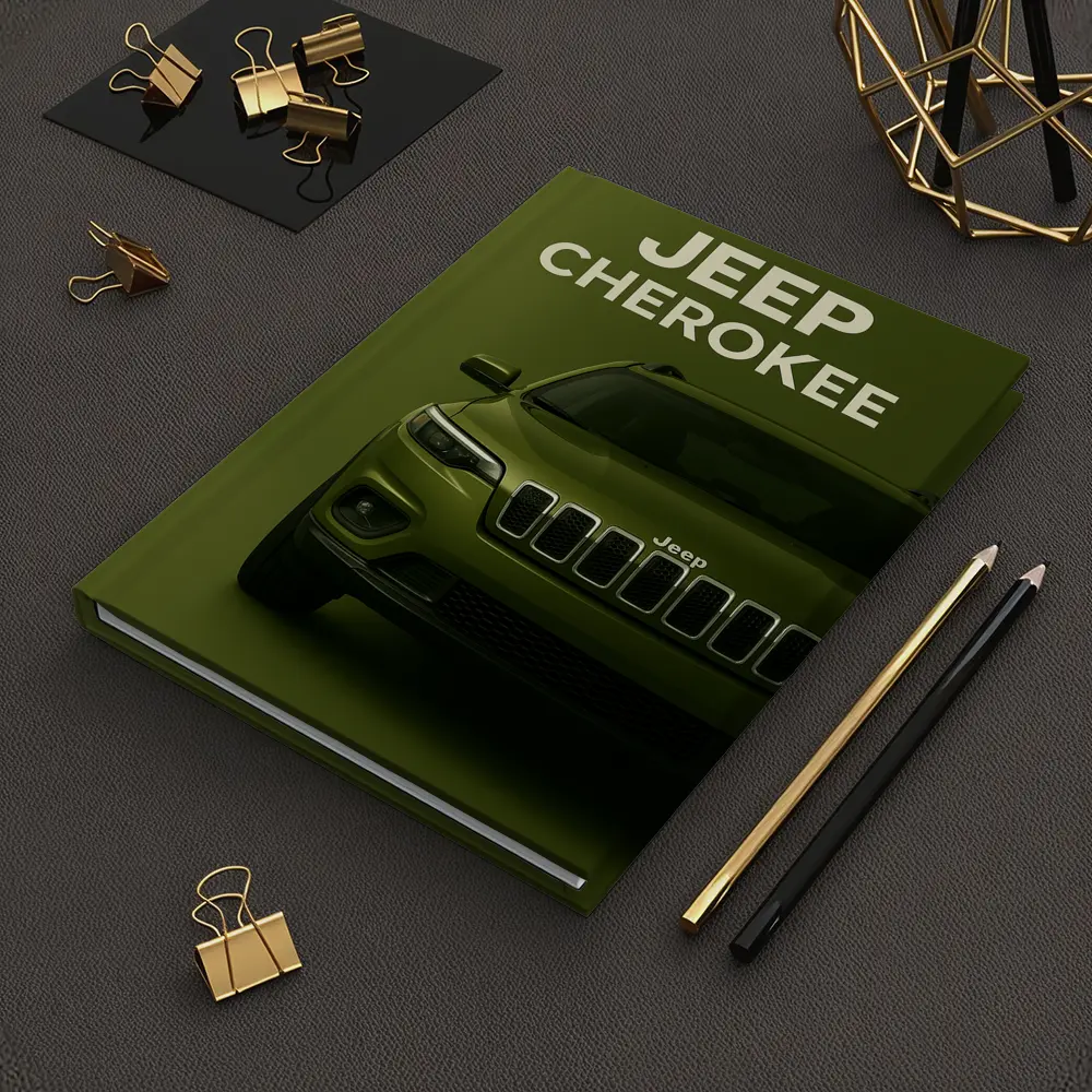 Jeep Cherokee SUV Olive Green Background – Notebooks