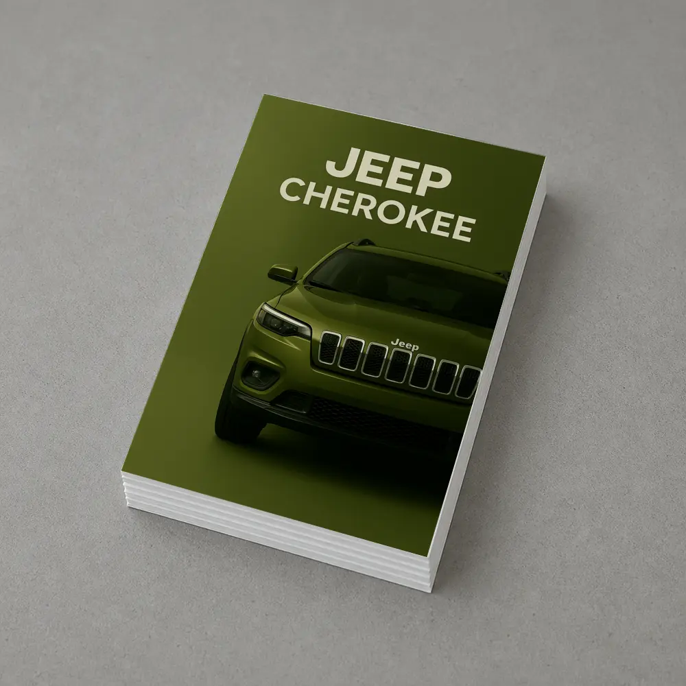 Jeep Cherokee SUV Olive Green Background – Postcards