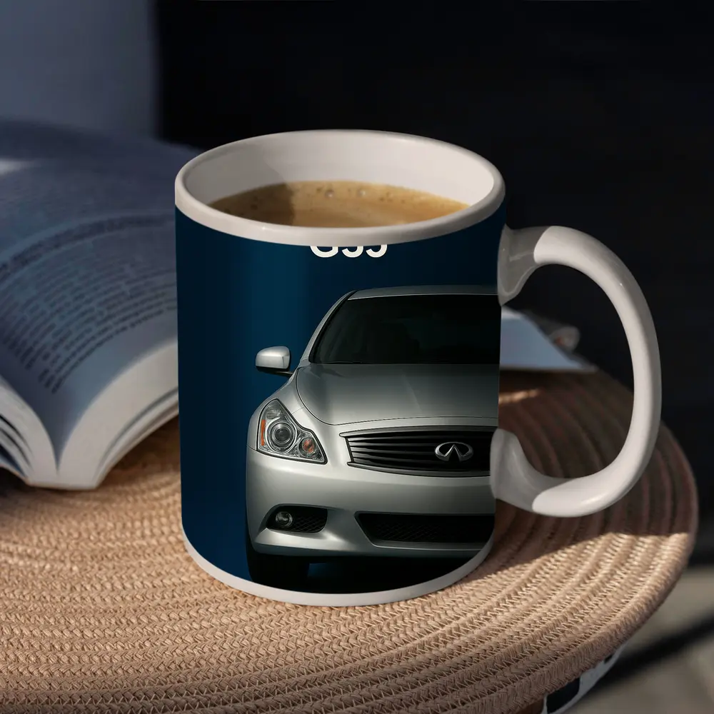 Infiniti G35 Silver Front View Dark Blue – Mugs
