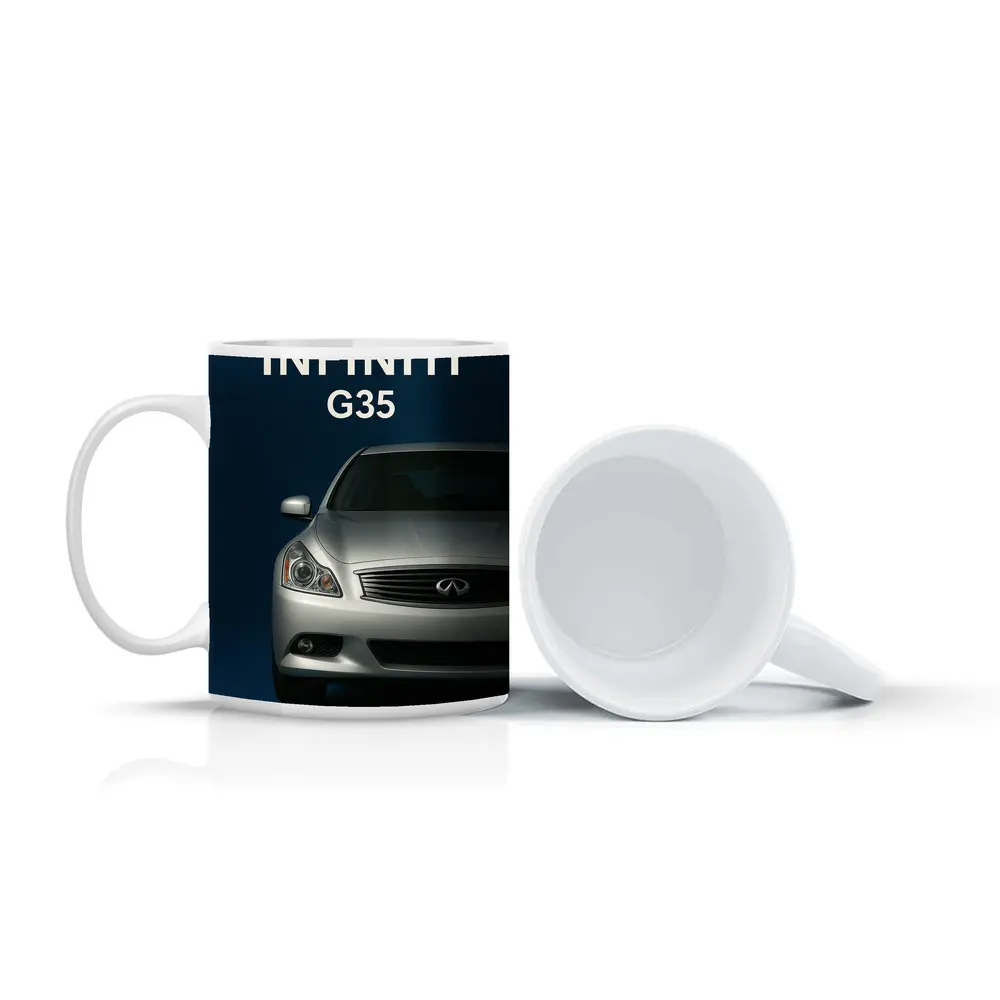 Infiniti G35 Silver Front View Dark Blue – Mugs
