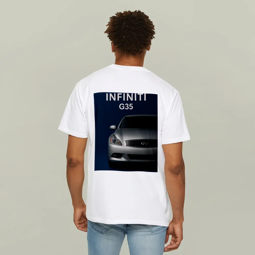 Infiniti G35 Silver Front View Dark Blue – T-Shirts