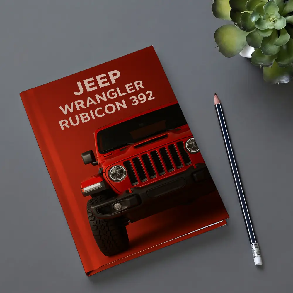 Jeep Wrangler Rubicon Front View Red Background – Notebooks