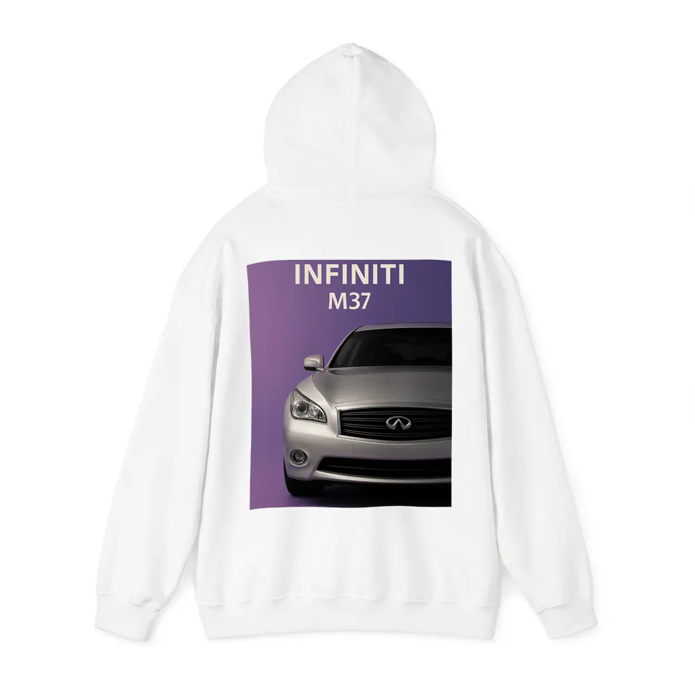 Infiniti M37 Silver Car Purple Background – Hoodies