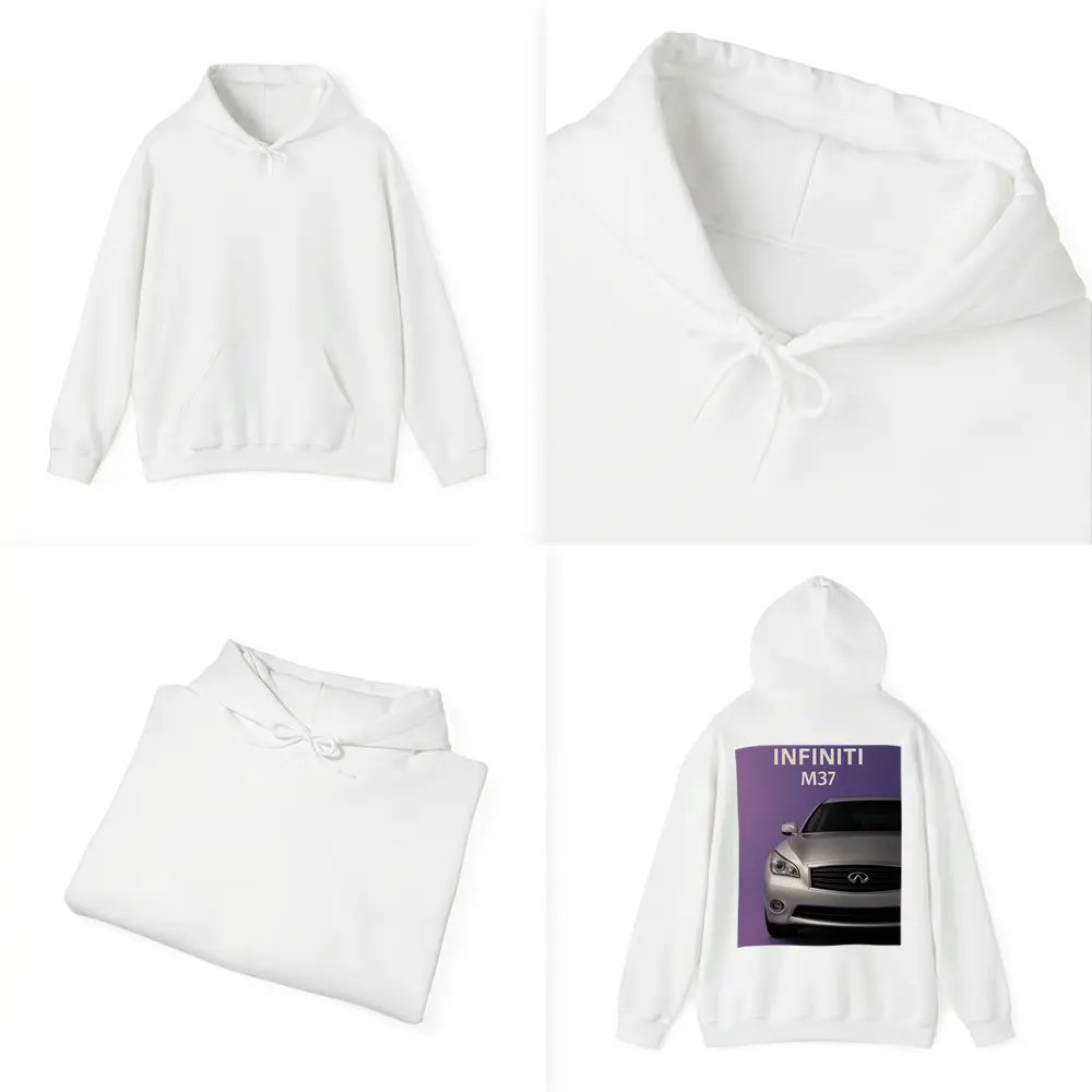 Infiniti M37 Silver Car Purple Background – Hoodies