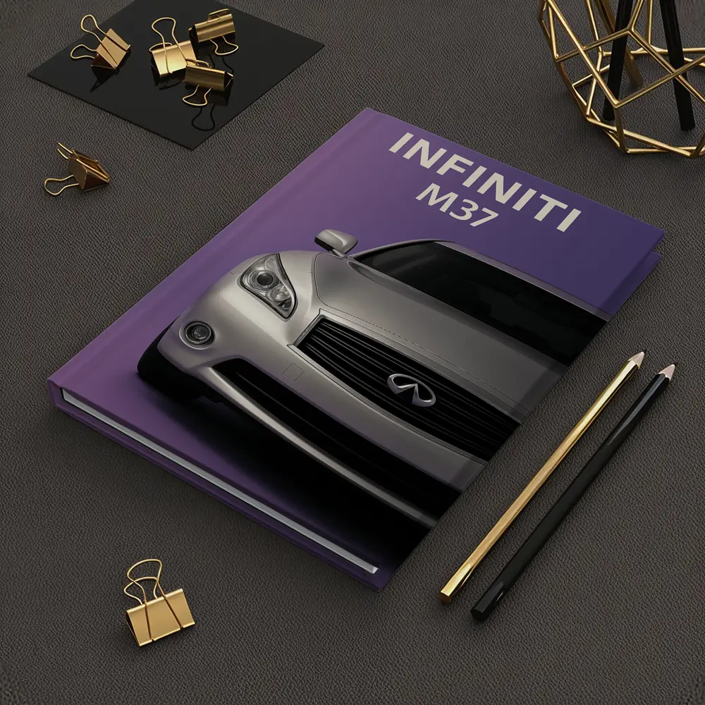 Infiniti M37 Silver Car Purple Background – Notebooks