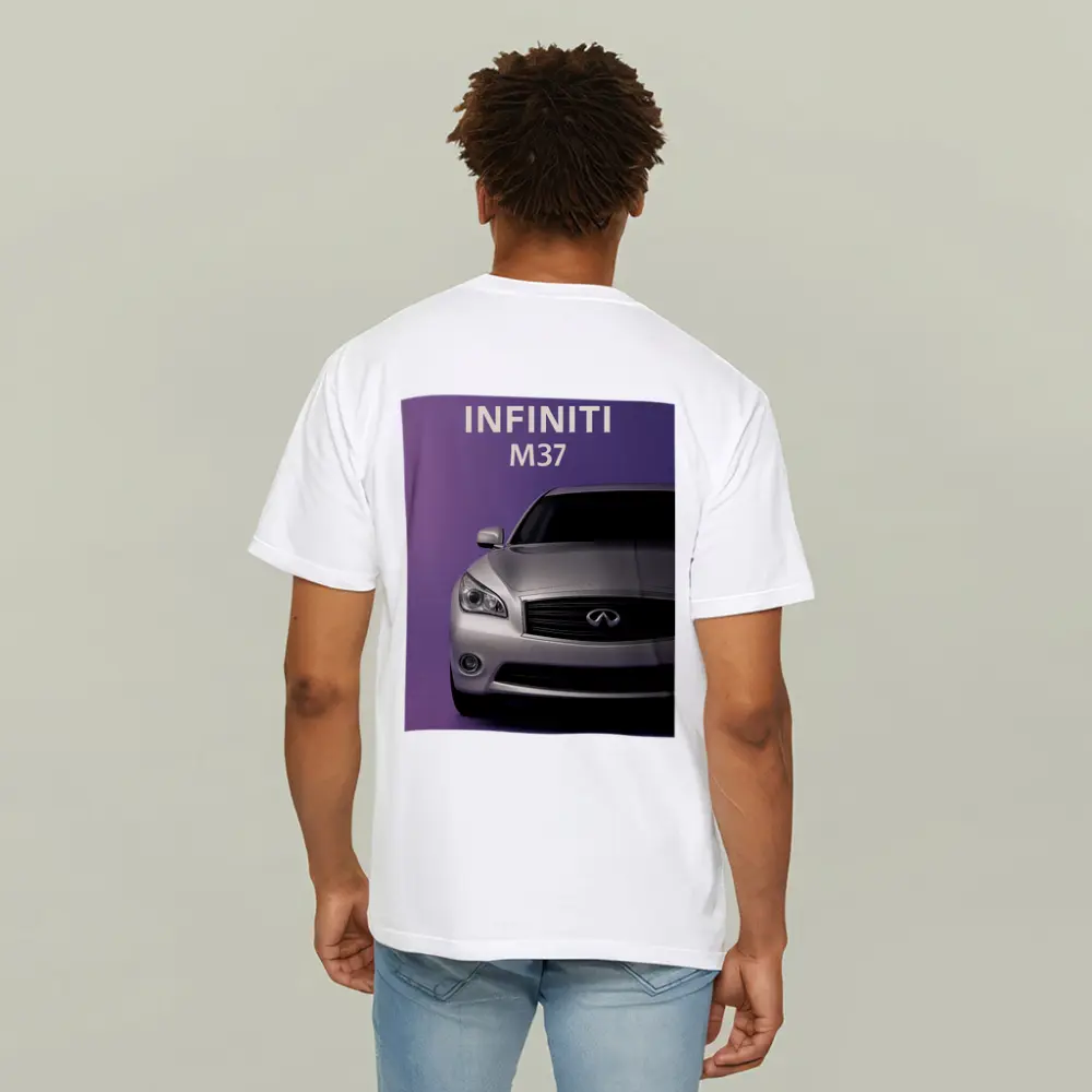 Infiniti M37 Silver Car Purple Background – T-Shirts