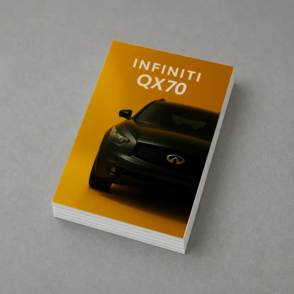 Infiniti QX70 Dark SUV Yellow Background – Postcards
