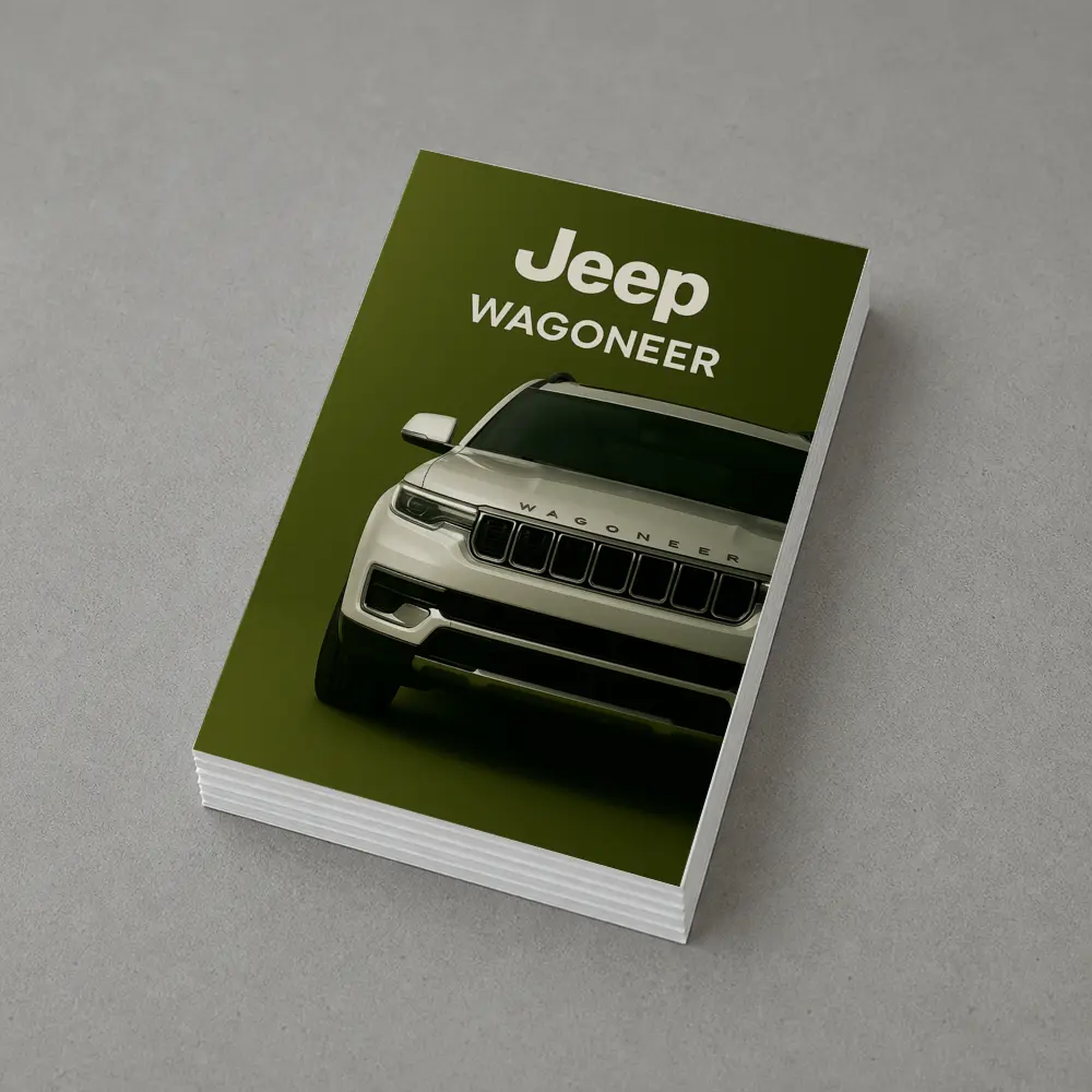 Jeep Wagoneer SUV on Olive Green Background – Postcards