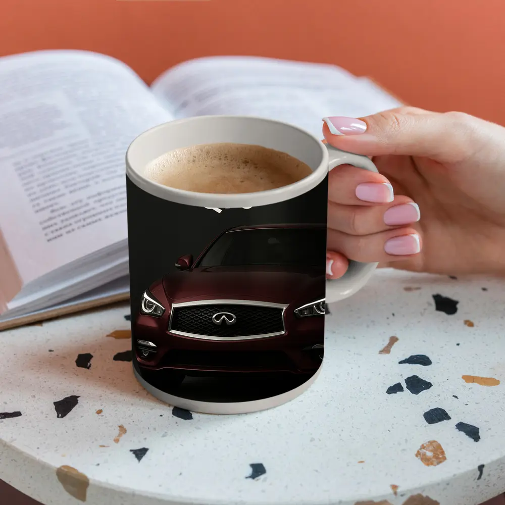Infiniti Q70 Dark Studio Front View – Mugs