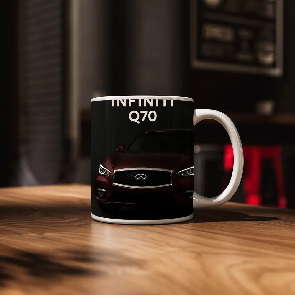 Infiniti Q70 Dark Studio Front View – Mugs