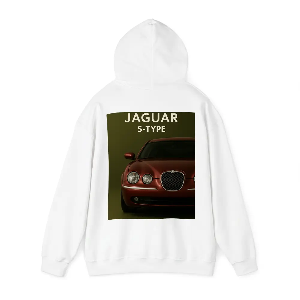 Jaguar S-Type Red Car Green Background – Hoodies