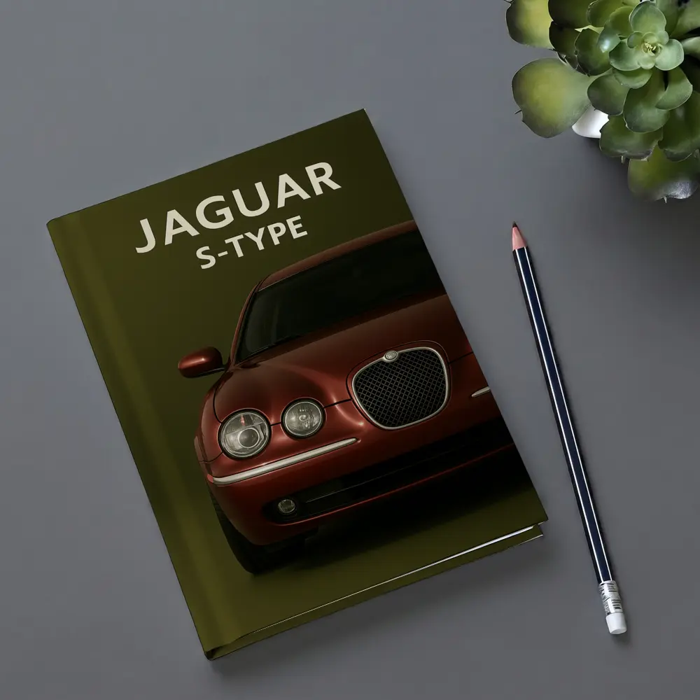 Jaguar S-Type Red Car Green Background – Notebooks