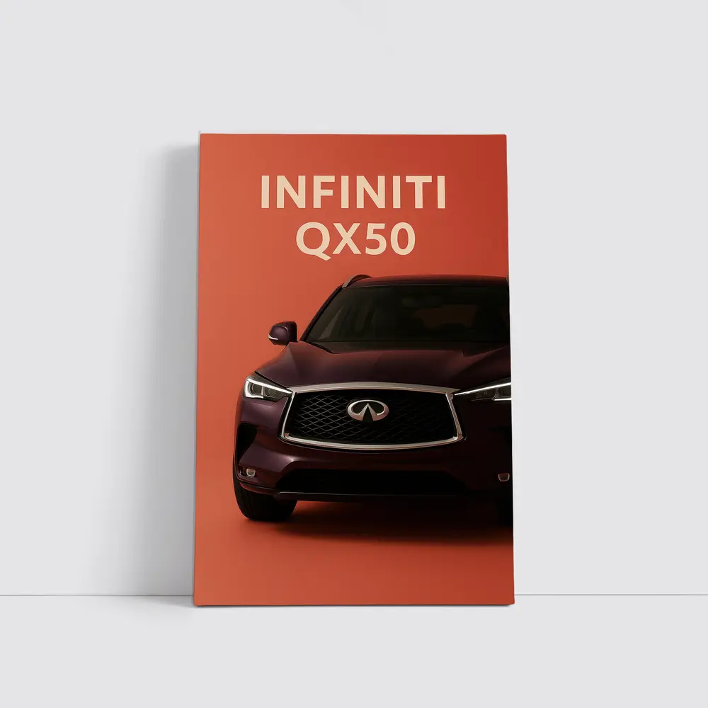 Infiniti QX50 SUV on Red Background – Wall Art
