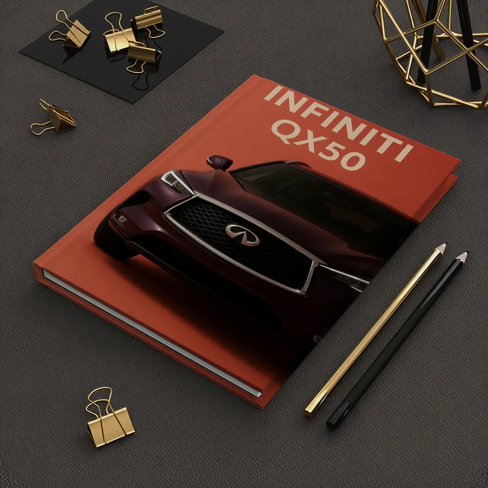 Infiniti QX50 SUV on Red Background – Notebooks